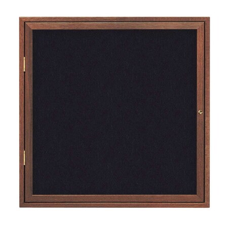 United Visual Products Single Door Slim Enclosed Radius EZ Tack Board, 24"x36", White/Grey UVRDS23EZ-GREY-WHITE